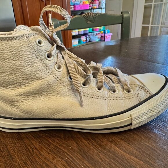 Converse Chuck Taylor All Star High Street Leather White Womans 9 Men 7 - Picture 5 of 9